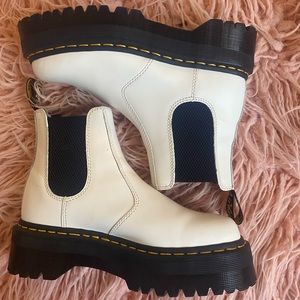 White doc marten Chelsea platform boots size 7
